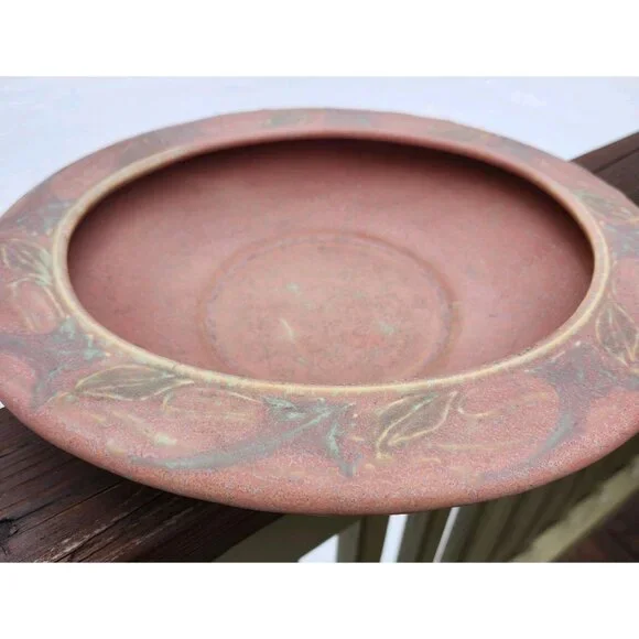 Roseville American Art Pottery Vintage Deco Pink Cremona Shallow Oval Bowl 1928 - Picture 7 of 8